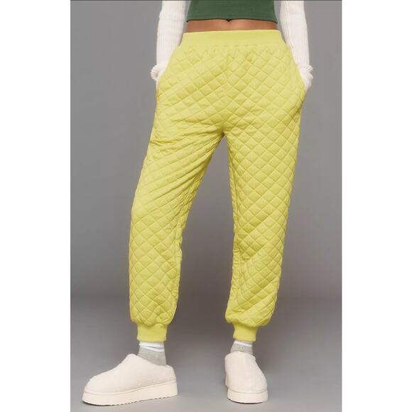 NWT Sunday in Brooklyn Yellow Quilted Sweatpants - XS - Picture 1 of 6